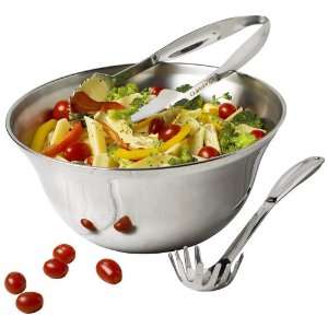 Calphalon Stainless Steel Salad Bowl with Tongs  Kitchen 