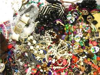 HUGE 19+LBS VINTAGE NOW JUNK CRAFT ALTERED ART JEWELRY LOT (2 