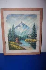 Gleiche Original Oil Painting Stream Cabin Mountain  