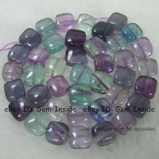 AAA grade 10mm Square green purple Fluorite Beads 15  