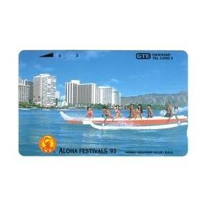 Collectible Phone Card 3u Aloha Festivals 93   Canoe (Tel Bold 