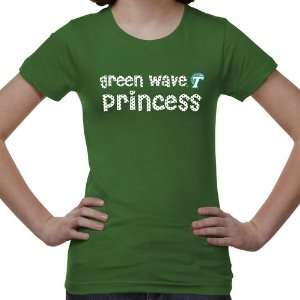  Tulane Green Wave Youth Princess T Shirt   Green: Sports 
