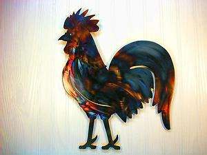 Colorful Rooster Metal Wall Art Wrought Iron Home Decor  