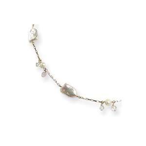   Pearl Crystal Necklace 16 Inch   Lobster Claw   JewelryWeb Jewelry