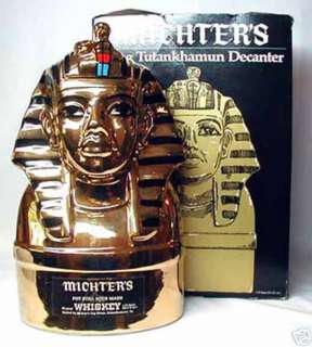 MICHTERS KING TUT TUTANKHAMUM Death Mask Decanter 1978   