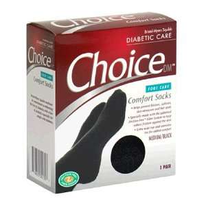  ChoiceDM Comfort Socks, Medium, Black 1 pair Health 