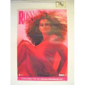  Diana Ross Poster Red Dress Pink Background