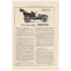  1905 Winton Model K Noiseless Car Print Ad