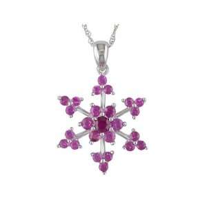   10K White Gold 1 CT TGW Pink Sapphire Fashion Pendant With Chain