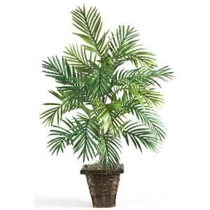  Areca Palm w/Wicker Basket Silk Plant Green Colors   Silk Plant 