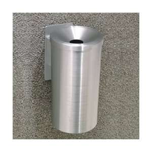 Cigarette Can, Wall Mounted with Funnel Top, 4x8, Satin Aluminum 