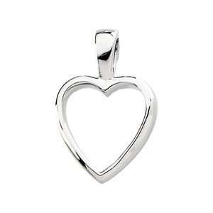 Genuine IceCarats Designer Jewelry Gift Platinum Heart Shaped Pendant 