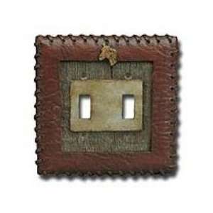  HORSE Faux Leather SWITCHPLATE COVER Double Light: Home 