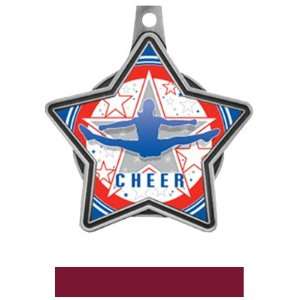  All Star Insert Custom Cheer Medals M 5501CH SILVER MEDAL 