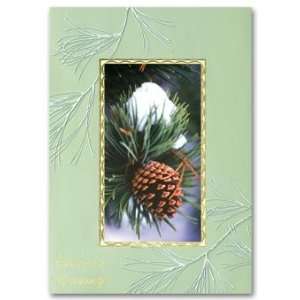  EGP Snow Capped Pine Cone Holiday Card