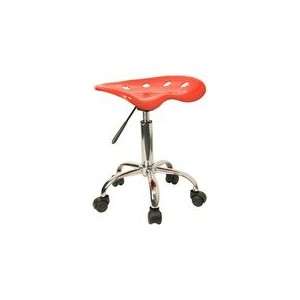  Vibrant Red Tractor Seat and Chrome Stool: Home & Kitchen