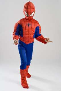   Spiderman Muscle Halloween Costume Fiber Optic light up Size S M (5 9