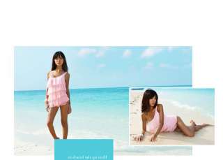 One Piece Swimsuit pink Tankini with attached bottom  