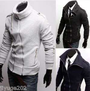 Mens Double zipper hoodies jacket thin design  