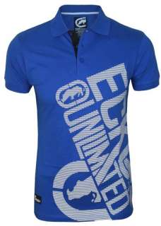 mens polo ECKO UNLTD polo t shirt blue black white size S M L XL XXL 