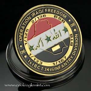   BCT 34th INF Antry Iraqi Freedom Colorized Coin 470 