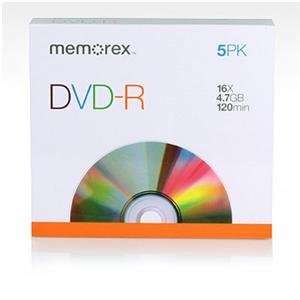  NEW DVD R 4.7 GB 16x  5 Pack Slim (Blank Media) Office 