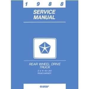  1988 DODGE RAMCHARGER Shop Service Repair Manual Book 