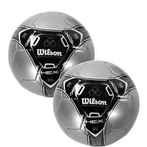  2 Pack Wilson Hex 2 Soccer Ball Size 5