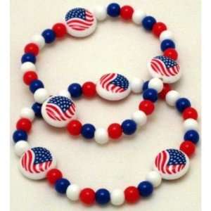  Patriotic Flag Bead Bracelet Case Pack 12: Everything Else