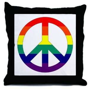  Throw Pillow Rainbow Peace Symbol Sign: Everything Else