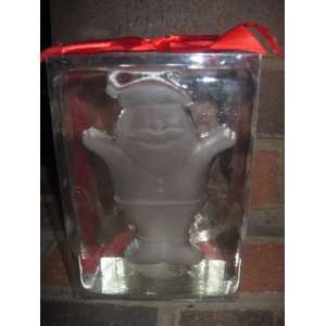  Santa Glass Tealight Candle Holder Block 