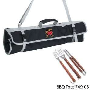   Maryland Terrapins UMD Deluxe Wooden BBQ Grill Set: Sports & Outdoors