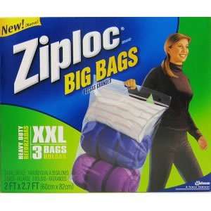 Ziploc Big Bag, XXL Double Zipper Bag 3 ct  Kitchen 