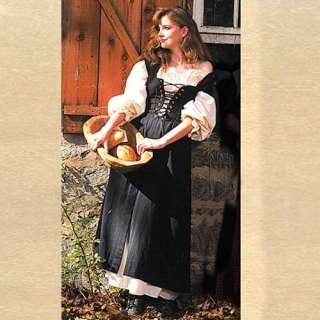 Country Maid Dress + Chemise Ren Faire Medieval Costume  