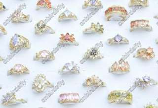 Wholesale lots 25 High quality CZ gold p Rings jewelry  