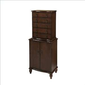 Linon Stacey Jewelry Armoire in Oak Finish