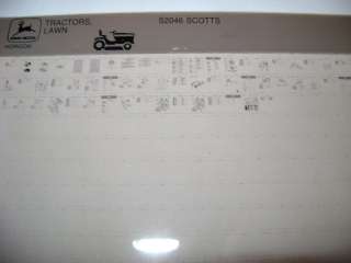 John Deere Scotts S2046 Lawn Tractor Microfiche fiche  