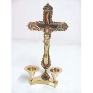  Brass Pray Candle Stand Jesus Chirst Figurine Sculpture 
