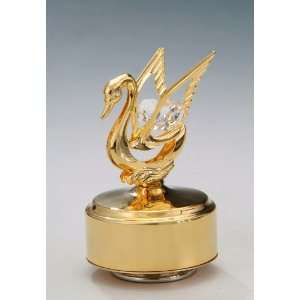    Swan 24K Gold Swarovski Crystal Music Box Figure: Home & Kitchen