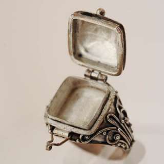    Smoky Quartz  Sterling Silver Poison Ring. Includes secure clasp