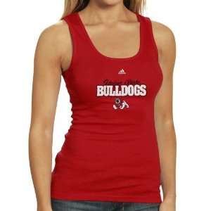   State Bulldogs Ladies Red Pure Shooter Tank Top