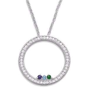   Zirconia CZ Circle Birthstone Necklace   Personalized Jewelry Jewelry