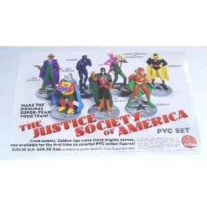 17 by 11 Inch 1999 Justice Society of America PVC Figures Promo Poster 