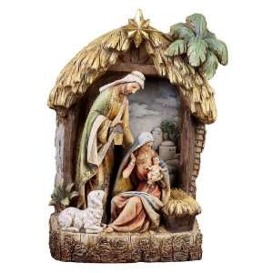   Napco Figurine, Holy Family in Creche Nativity Scene