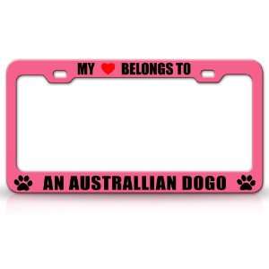  MY HEART BELONGS TO AN AUSTRALLIAN DOGO Dog Pet Steel 