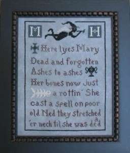 Marys Tombstone Cross Stitch Pattern Witch Halloween  