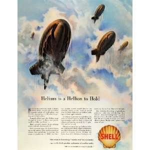 1942 Ad Helium Hellion Hold Barrage Balloons Shell Gasoline World War 