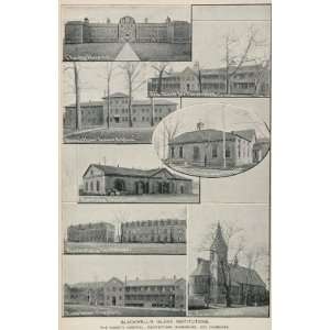   Asylum Almshouse Hospital   Original Halftone Print