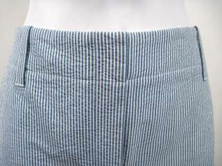 ELIE TAHARI Blue White Pin Stripe Pants Seersucker Sz 0  