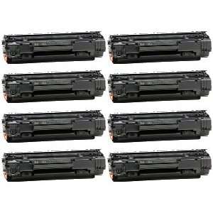  Compatible HP CB436A Black Toner Cartridge 8 Pack for HP LaserJet 